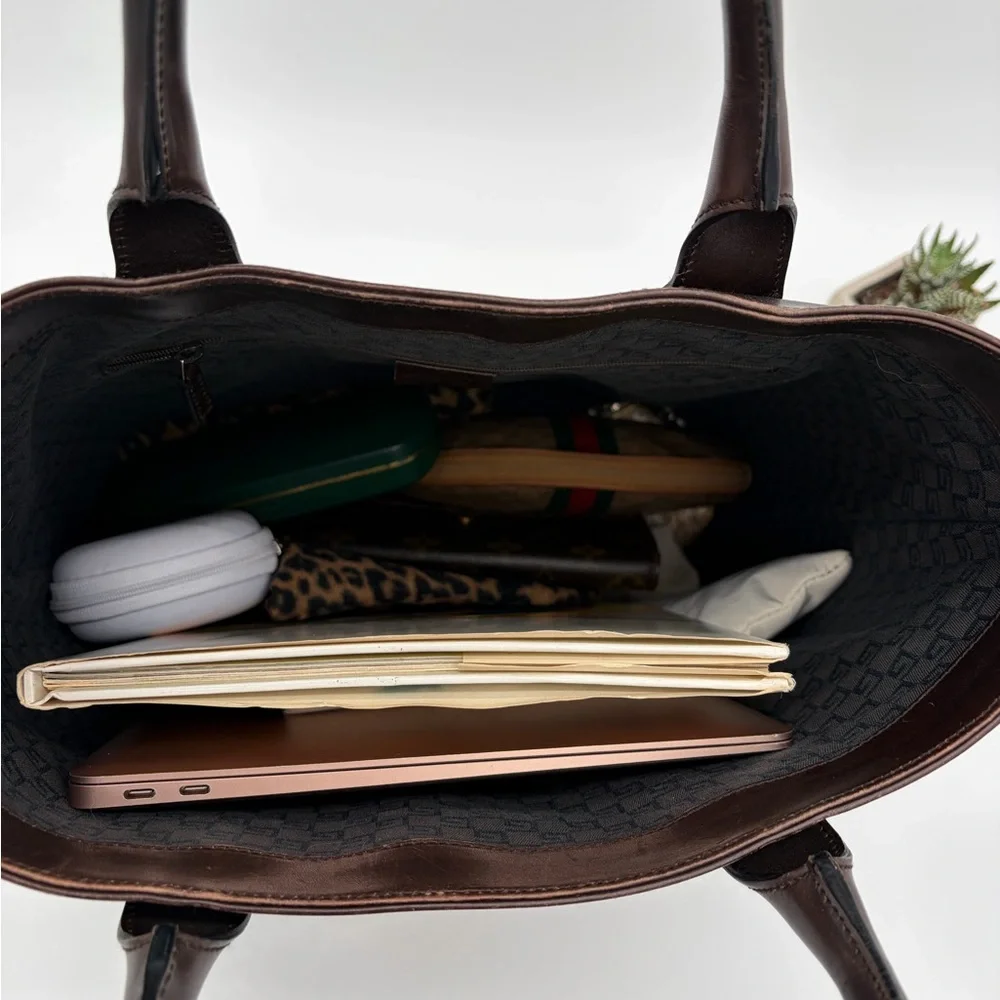 Gucci Brown Suede Ophidia Sherry line tote